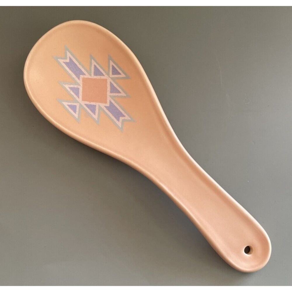 Vintage Treasure Craft Spoon Rest Ceramic Southwest Aztec 9"